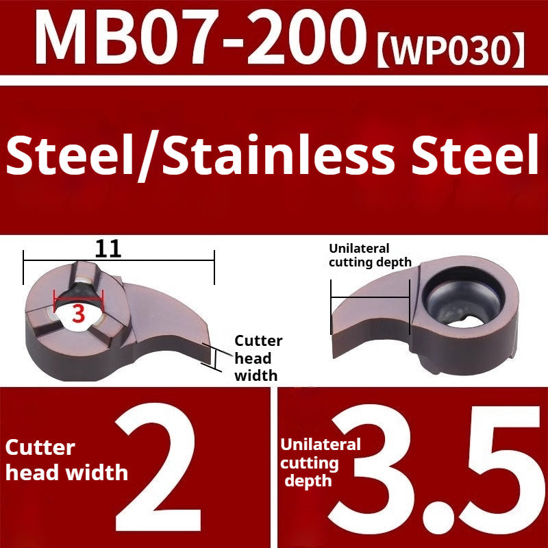 1008-CNC Bore Deep Grooving Inserts Small Hole Grooving Comma Inserts Insert Bar MB-05GR/07GR/09GR Rounded Corner Shandong Denso Pricision Tools Co.,Ltd.